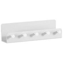 2Pcs White Wall Mounted Hook Key Organizer with Sundries Storage Tray