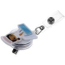 2Pcs White Nurse Badge Buckle Retractable Badge Holder with Reel Clip