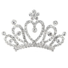 3Pcs Children Rhinestone Tiara Silver Crown for Kids Cosplay Birthday