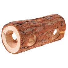 3Pcs Brown Hamster Hideout Natural Wood Tunnel for Pets