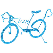 3Pcs Blue Alloy Miniature Bike Decoration Vintage Home Accent
