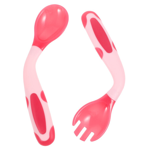 3Sets Kids Cutlery Set Pink Bendable Spoon Fork Safe Pp+tpe Material 2