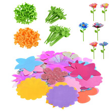 BlueSwan DIY Flower Bouquet Accessories, Kids' Textile Kits, Poke-in Arts and Fabric Crafts Gifts for 4-12 Year Old Girls, 108 Petals & 36 Flower Hol