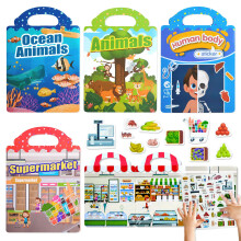 4-Pack Reusable Sticker Books for 2-5 Year Olds: Kids Puffy Stickers for Children Educational Toys for 2+ 3 4 Year Old Boys Girls Birthday Gifts Trav