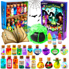 LDomet Magic Potions Kit for Kids - Mix 20 Fairy Dust Potion Bottles, Halloween Christmas Party Decorations, Creative Gift Craft Toy for Boys Girls A