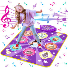 FHNSEL Dance Mat for Girls,Light Up Dance Pad,Kids Musical Dance Play Mat with Light Up 9 Pattern,Built-in Music, 5 Game Modes,Toys Gifts for 3 4 5 6