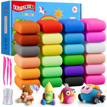 Air Dry Clay Kit, iFergoo 24 Colors Modeling Clay for Kids, with Free Tools and Manuals,Wonderful Air Hardening Clay, Educational Creative Gift for K