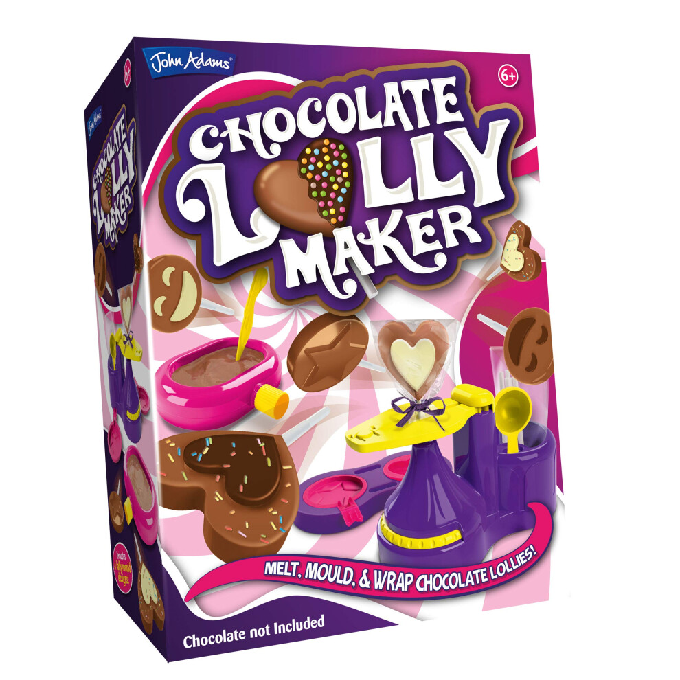 John Adams Chocolate Lolly Maker | Melt, Mould & Wrap Your Own Chocolate Lollies | Choose From 4 Designs | Food Craft Treats | Age 6+ | Kids Gift Ide