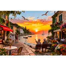Jigsaw Puzzles for Adults 1000 Pieces -Mediterranean Town Puzzle for Adults - Recycled Paper Jigsaw Puzzle 1000 Pieces - Fun and Challenging Family G