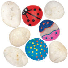 Baker Ross AT759 White Painting Stones - Pack of 20, Pebbles for Painting, White Decorative Stones and Pebbles for Crafts