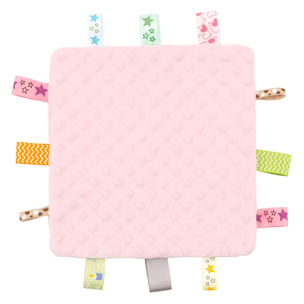 Baby Comforter Blanket With Tags Taggy Blanket Taggie Comfort Blanket Baby Soothing Plush Security Blanket With Colorful Tags Gift For Newborn Zigjoy