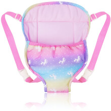 Aolso Baby Doll Carrier Storage Bag Backpack with Adjustable Straps, Front and Back Portable Bag Doll Accessories for 14-18 Inch Dolls-Pony