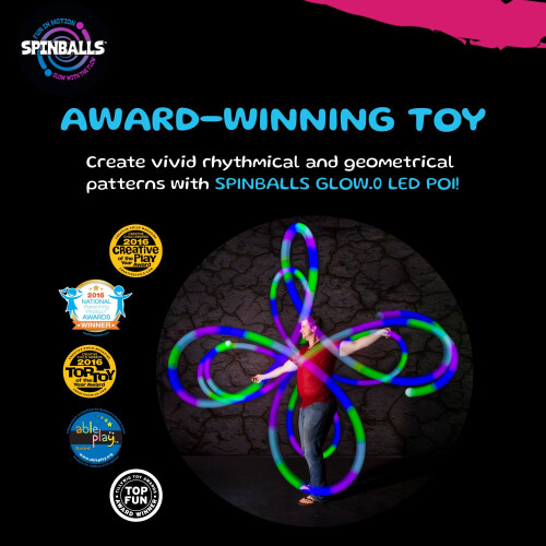 LED Poi  SpinballS brand SpinlightS Pair 1