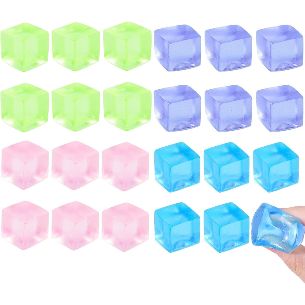 Rytopt 24Pcs Stress Balls For Adults, Ice Cube Fidget Toy, Squeeze Cubes Ball Sensory For Autism, Valentines Gifts, Birthday Stress Balls Bulk Classroom Pri