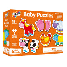 Galt Baby Puzzles - Fun, Educational and Colourful Early Learning 2 Pc First Jigsaw Puzzles - Set of 6 Two Chunky Piece Puzzles for Babies - Develop