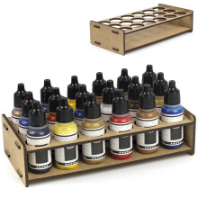 PROSCALE Mini Paint Rack for Miniatures & Modeling, Portable Project Paint Organizer Tray 26mm Holes for Dropper Bottles Tabletop Paint Holder Compat