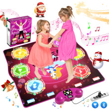 Dance Mat for Girls Kids, Gifts for Girls 3 4 5 6 7 8 9 10+ Year Old, Light Up Music Dance Pad with Bluetooth, 6 Game Modes, 3 Challenge Levels&Adjus