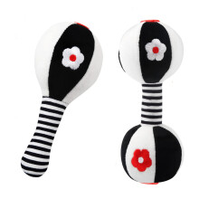 JoyLife Baby Rattle Toys, Black and White Baby Rattle, High Contrast Sensory Newborn Toys, Soft Rattle Toys Gift for 0 3 6 9 12 Months Boys and Girls