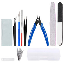 14 PCS Model Tools Kit with Storage Box - Hobby Building & Repair Set for Plastic Model Kits, Gundam, Car Models and Miniature Assembly