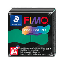STAEDTLER Polymer Modelling Clay - FIMO Professional - Oven Bake Clay - True Green, 57g - 1 Block, 8040-500