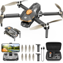 PLEGBLE Drones with Camera for Adults Kids 8-12, Brushless Motor Mini Foldable RC Quadcopter with WiFi, Tap Fly, Voice Control, Gesture Photography,