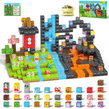 Magnetic Building Blocks for Kids, 208PCS Magnetic Cubes Set, 34 Elements Magnet Tiles Games, Creative Educational Magnet Toys Gifts for 3 4 5 6 7 8