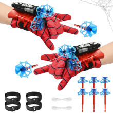 Spider Web Shooters for Kids, 2 Pcs Launcher Wrist Toys Set, Hero Launcher Glove, Spider Web Shooter with 6 Suction Cup Darts, for 3-12 Year Old Boys
