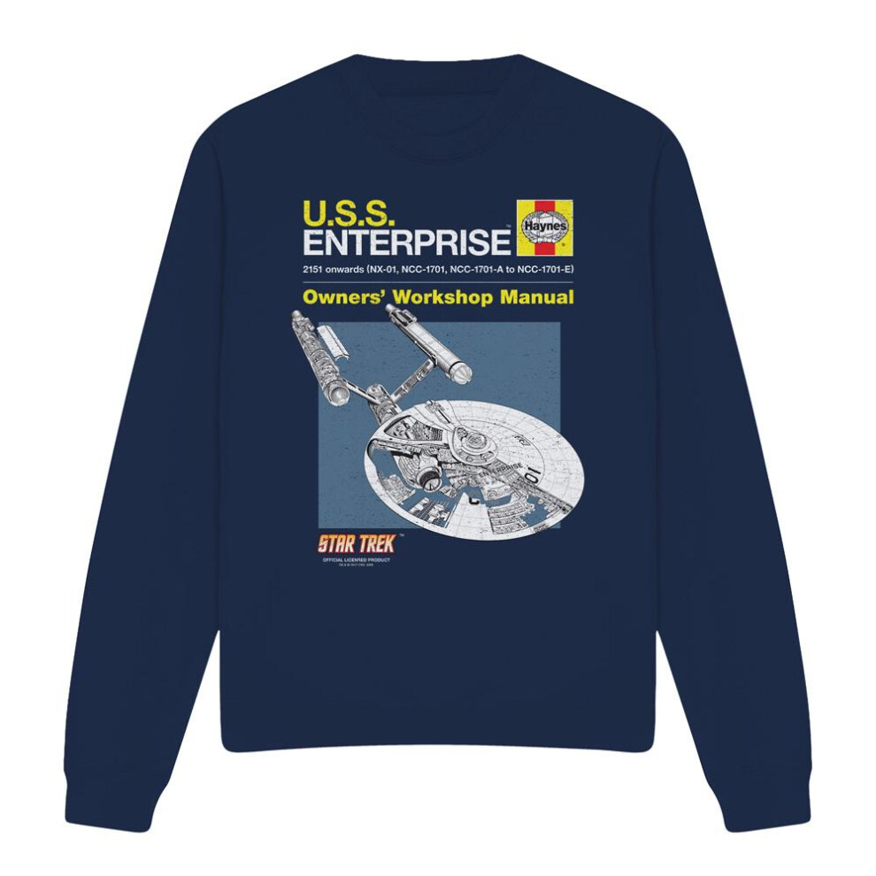 Star Trek (Xl, Navy) Unisex Adult Enterprise Manual Sweatshirt Blue,Multicoloured