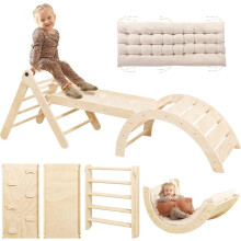 khlerox Climbing Frame with Soft Cushion, 7 in 1 Foldable Indoor Climbing Frame, Montessori Baby Toddler Climbing Toys Indoor, Climber Indoor Set wit