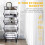 Homcom HOMCOM 5 Tier Storage Trolley Cart Vegetable Rack with Wheels for Kitchen 4