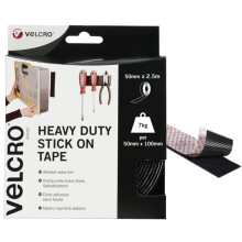 VELCRO Brand | Heavy Duty Stick On Tape | Cut-to-Length Industrial Extra Strong Double Sided Hook & Loop Self Adhesive Tape Perfect for Room Décor &