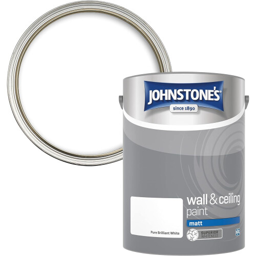 Johnstone's Johnstones Wall  Ceiling Pure Brilliant White Matt Paint  5L