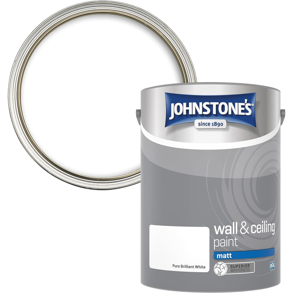 Johnstone's Wall & Ceiling Pure Brilliant Matt Paint - 5L White