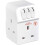 Masterplug Three Socket Surge Protected Adaptor with Individual Switches 1