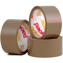 Packatape Brown Packing Tape for Parcels and Boxes - Heavy Duty Brown Packaging Tape Provides a Strong, Secure and Sticky Seal for your Boxes, 3 Roll