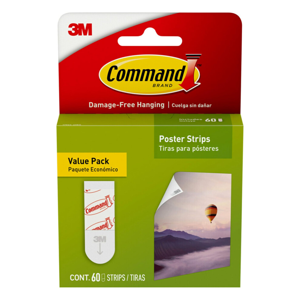 Command Poster Hanging Strips Value Pack, Small, White, 60-Strips (17024-60Es) 5051226628344