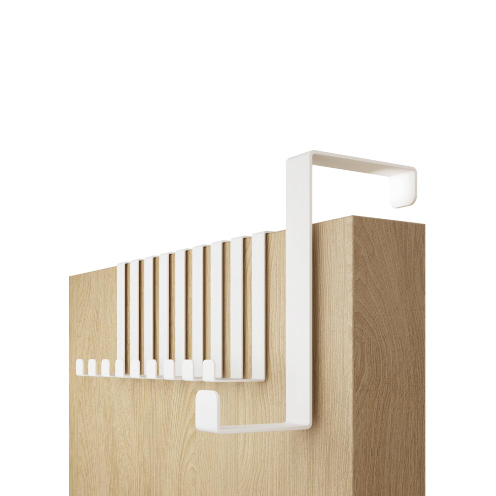 4Smile Over Door Hook Set Of 10 - Holds 8Kg - White Coat Hooks For Leaf Depth 3.6 Cm (1.4") + 4.6 Cm (1.8") Sturdy Hangers For Clothes, Wreath Hanger 5051226635021