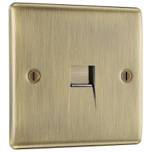 BG Electrical Single Telephone Master Socket, Antique Brass