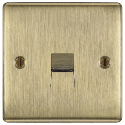 BG Electrical Single Telephone Master Socket, Antique Brass 1