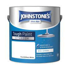 Johnstone's - Bathroom Paint - Brilliant White - Mid Sheen Finish - Stain Blocker Paint - Use in Moist & Damp Areas - Low Odour - Dry in 1-2 Hours -