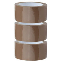 Crimson Starfish 3 x Brown Packaging Tape Rolls 48mm x 66m | Packaging Tape for Packing Parcels, Boxes, Postage, Moving House | Adhesive Parcel & Cle