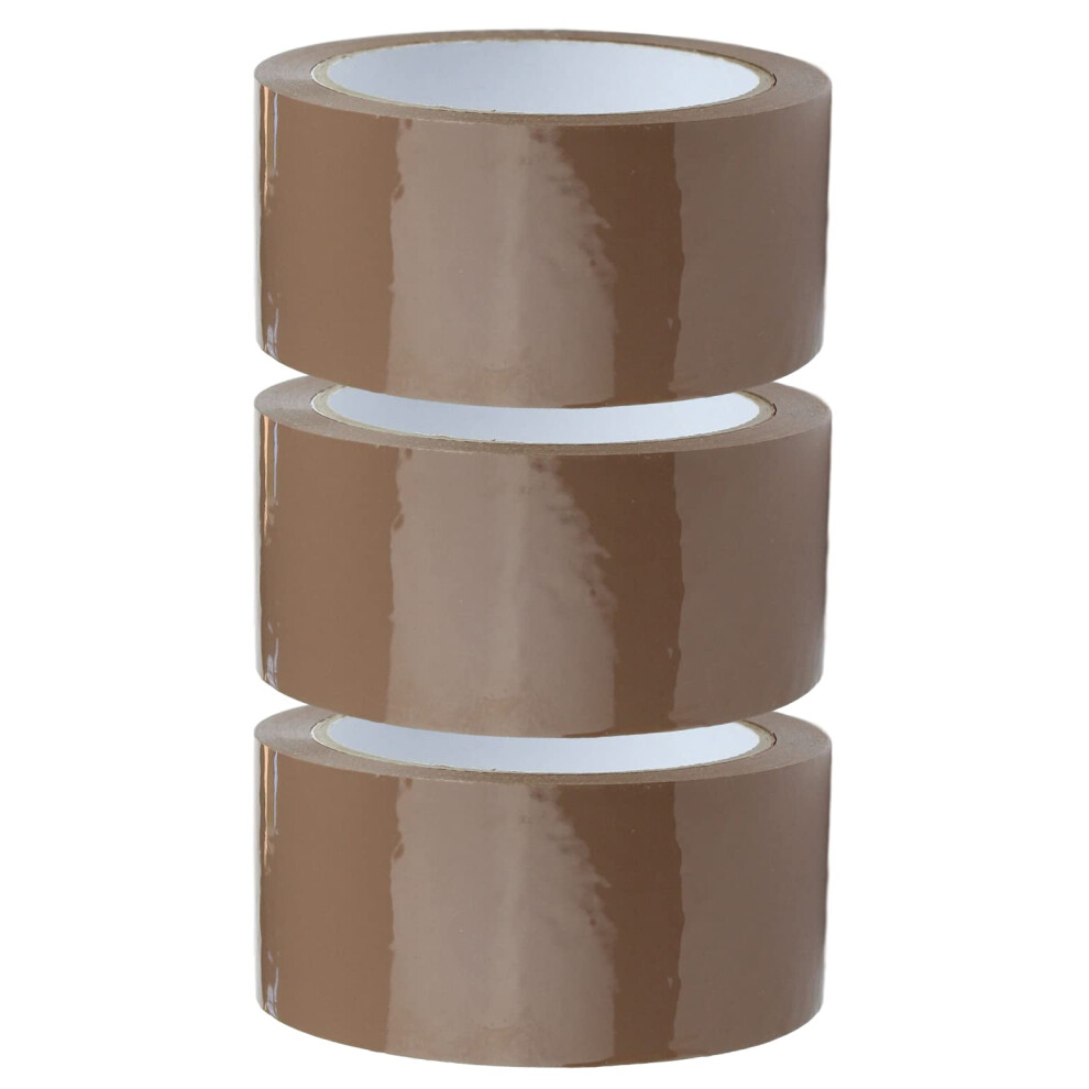 Crimson Starfish 3 X Brown Packaging Tape Rolls 48Mm X 66M | Packaging Tape For Packing Parcels, Boxes, Postage, Moving House 5051226556326