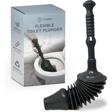 CUQOO Heavy Duty Sink and Toilet Plunger - Small Head Industrial Grade Plumbers Plunger - Flexible Drain Unblocker for Bathrooms, Kitchens, and Showe