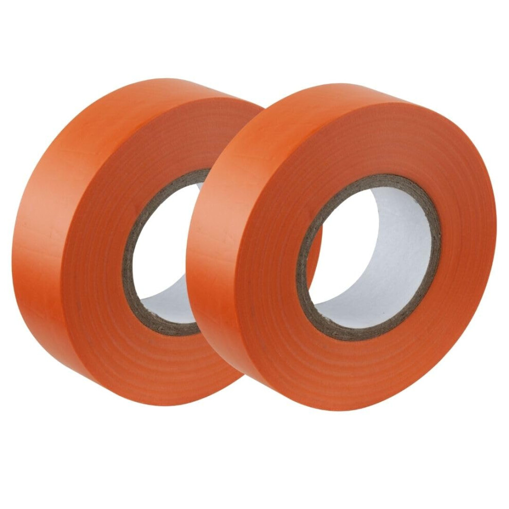 Gocableties Orange Electrical Tape, 19Mm X 20M, Strong Self-Adhesive Pvc Insulation Tape For Insulating, Repairing And Protecting Electrical Wires, 2