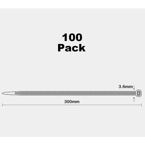 Oksdown 100 Pack Black Plastic Cable Ties 300mm36mm Heavy Duty Strong Nylo 1