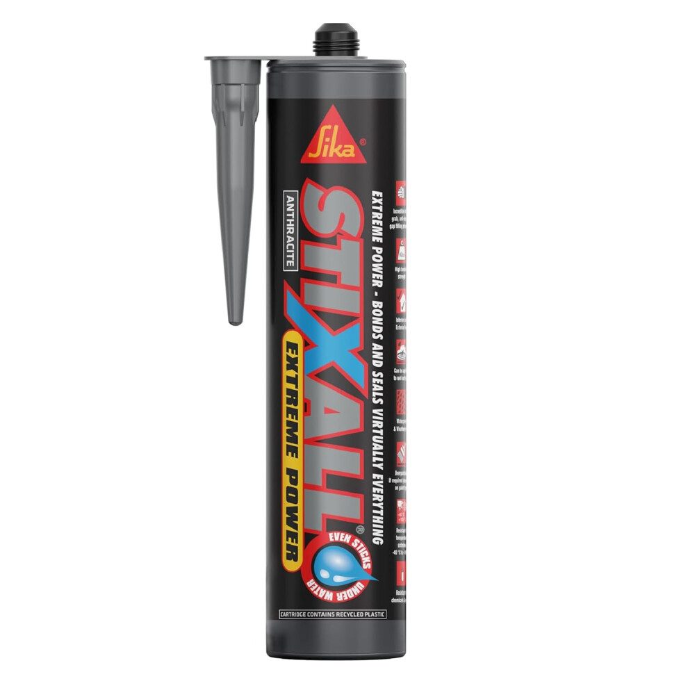 Sika Stixall Â Extreme Power Sealant And Adhesive Â Waterproof Â Anthracite Â 290Ml 10084885