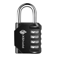 XShield 4-Digit Combination Padlock | Heavy-Duty Keyless Lock with 10,000 Code O