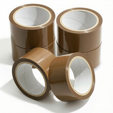 Roe Tenpo Packaging Tape, 6 Rolls Brown Parcel Packing Tape with Low Noise - 48mm X 66m, Secure and Sticky Seal for Boxes, Packing, Shipping, Moving