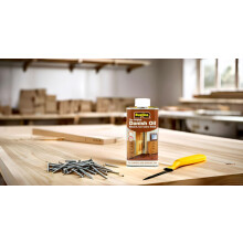 Rustins Danish Oil 250ml Rich Natural Glow Enhances Wood Grain Beaut