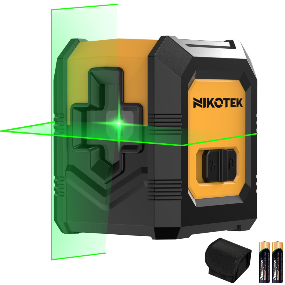 Nikotek Green Laser Level Self-Leveling Bright Green Beam Horizontal And Vertical Cross Line Laser For Home Decoration Diy Etc.carrying Pouch Battery 13533649